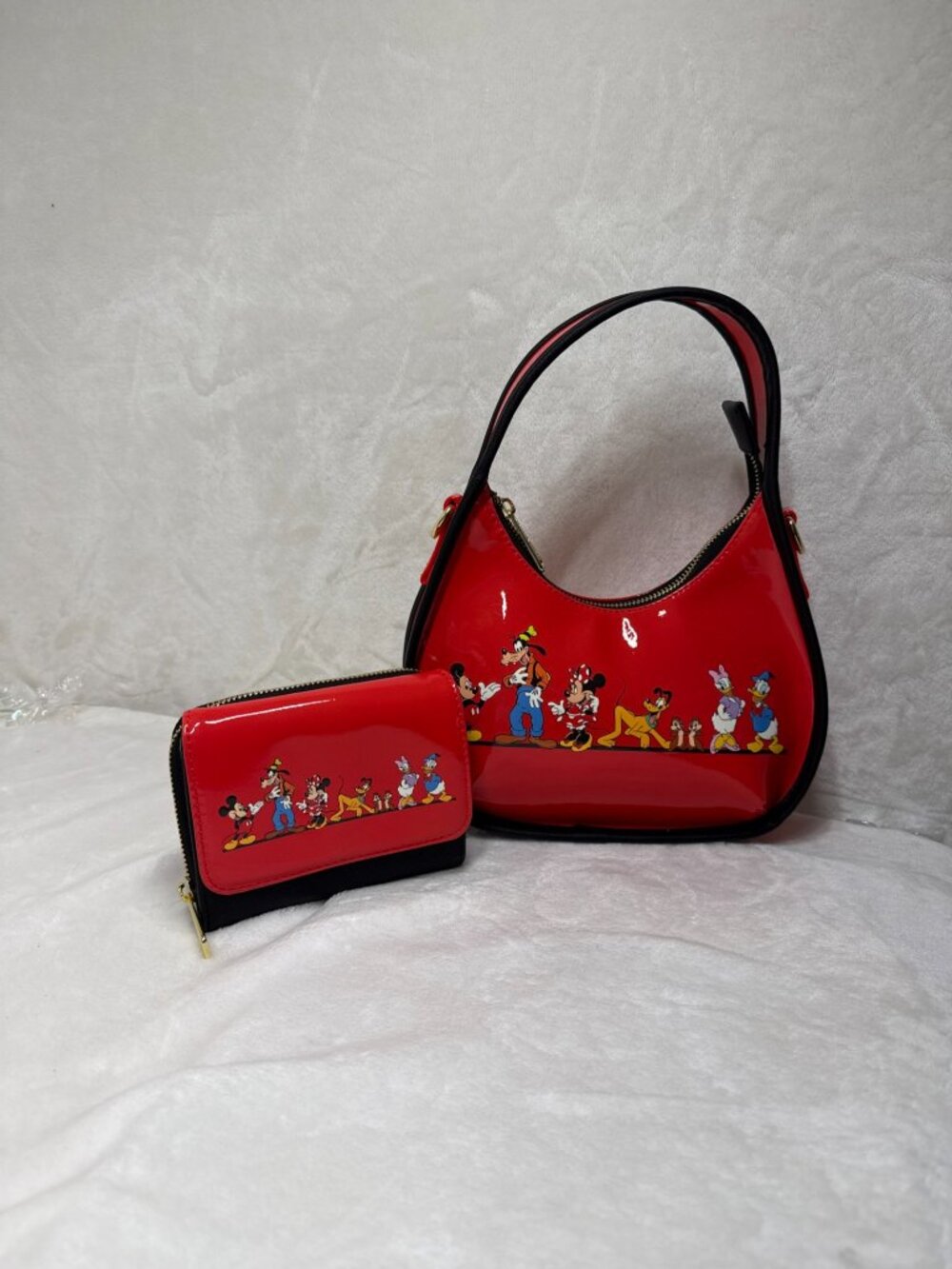 Disney Mickey & Friends Red Shoulder Bag & Matching Wallet Set